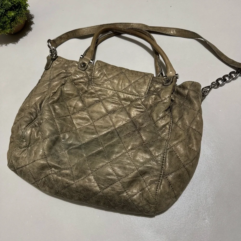 Michael Kors Large Fulton Quilted Leather‎ Tote Bag Purse Nickel Gun Metal